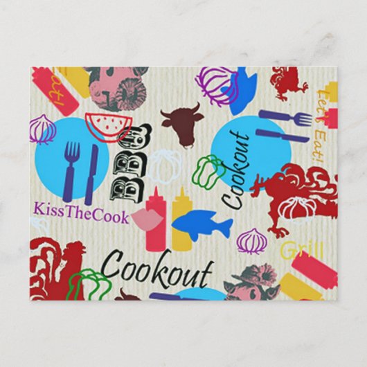 Easy Custom Cookout Uitnodiging - Briefkaart (Voorkant)