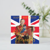 Easy Custom Name King Charles III Britse vlag Kaart (Staand voorkant)