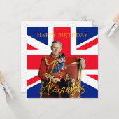 Easy Custom Name King Charles III Britse vlag Kaart (Voorkant / Achterkant in situ)