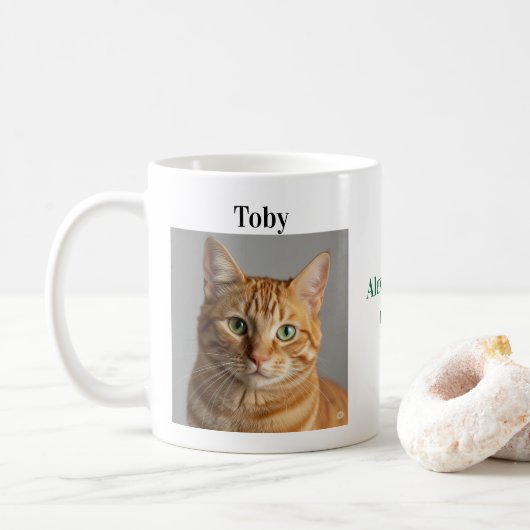 Easy Customization Pet Photo Name Pet Lover gift Koffiemok (Met donut)