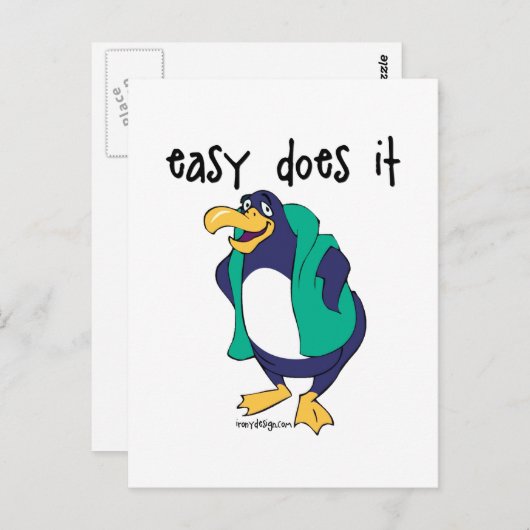 Easy Do It Penguin Briefkaart (Voorkant / Achterkant)