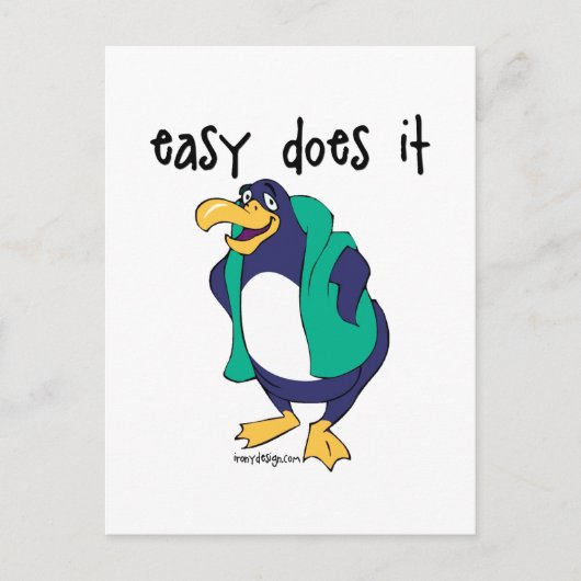 Easy Do It Penguin Briefkaart (Voorkant)