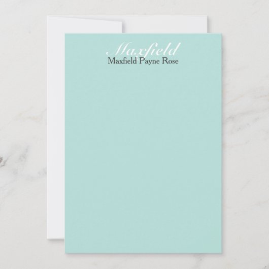 Easy Elegance Caspian Blue Persoonlijke Platte Kaa Kaart (Voorkant)