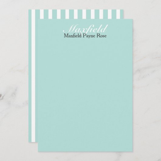 Easy Elegance Caspian Blue Persoonlijke Platte Kaa Kaart (Voorkant / Achterkant)