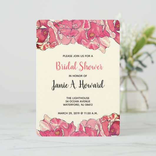 Easy Floral Event Invitation Sjabloon Kaart (Staand voorkant)