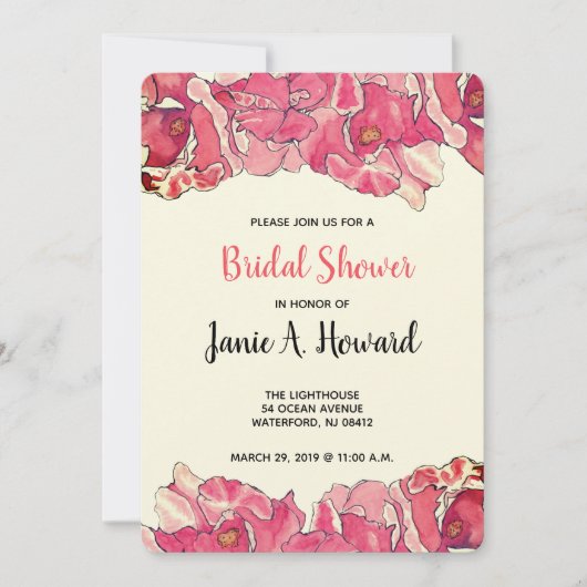 Easy Floral Event Invitation Sjabloon Kaart (Voorkant)