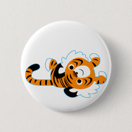 Easy-Going Cute Cartoon Tiger Button Badge
