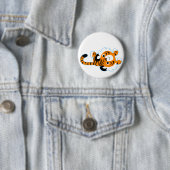Easy-Going Cute Cartoon Tiger Button Badge (In situ)