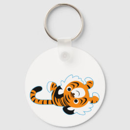 Easy-Going Cute Cartoon Tiger Sleutelhanger