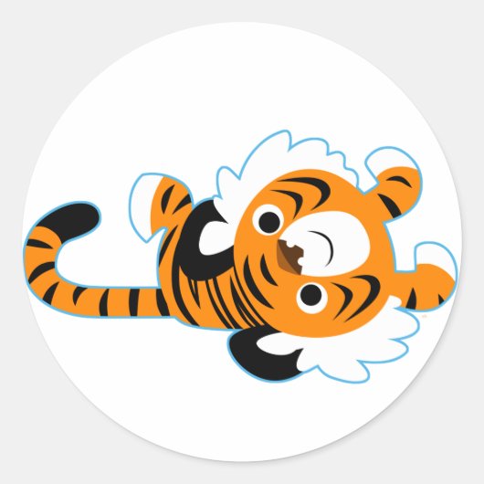 Easy-Going Cute Cartoon Tiger Sticker (Voorkant)