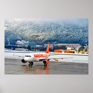 Easy Jet Plane Innsbruck Airport Oostenrijk Poster