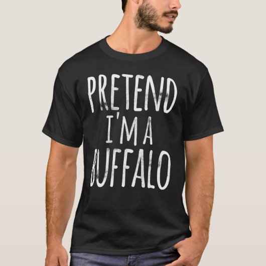Easy Lazy Halloween Pretend me I m A Buffalo Costu T-shirt (Voorkant)