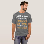 Easy Lazy Hotdog Halloween kostuum T-shirt (Voorkant volledig)