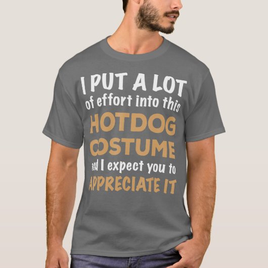 Easy Lazy Hotdog Halloween kostuum T-shirt (Voorkant)