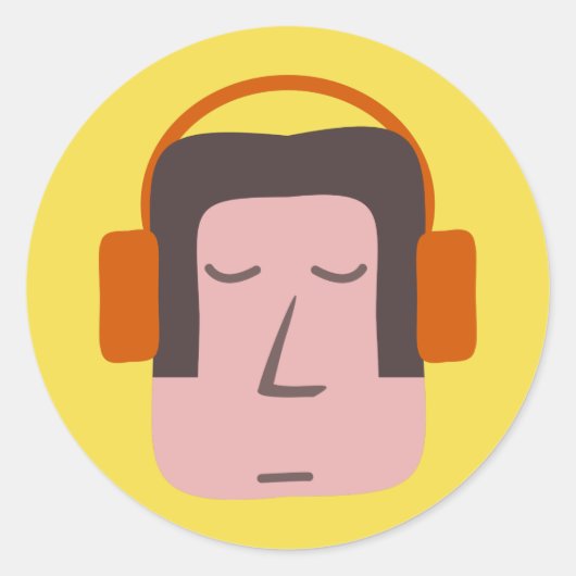 Easy Listener Ronde Sticker (Voorkant)