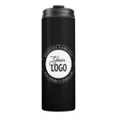 Easy Logo Replacement & Customizable Text | Black Thermosbeker (Voorkant)