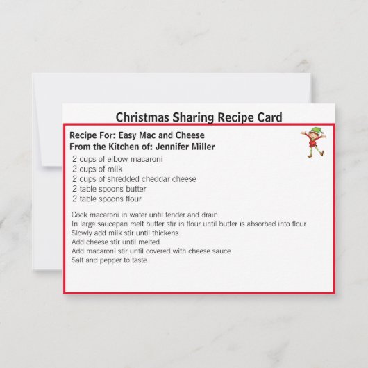 Easy Mac en Cheese Recipe Sharing Kerstmis (Achterkant)