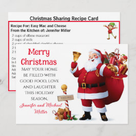 Easy Mac en Cheese Recipe Sharing Kerstmis Feestdagenkaart