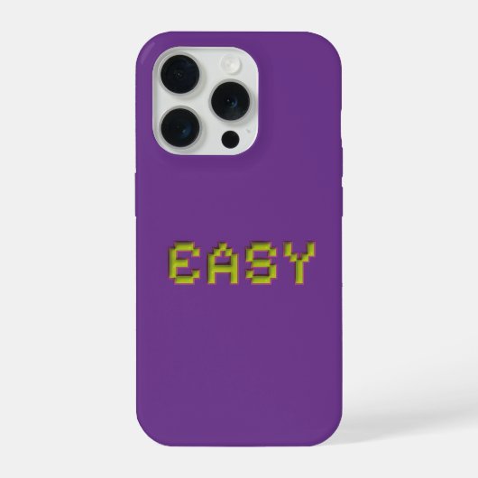 EASY Neon Pixel Art iPhone Hoesje - Paars 3D Gamin 15 Pro Case (Achterkant)