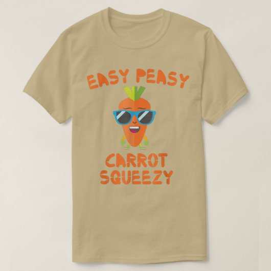 Easy Peasy Carrot Squeezy Drink Carrot Juice Vegan T-shirt (Design voorkant)