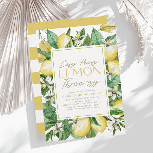 Easy Peasy Lemon Drie-zy Citrus 3e Verjaardag Kaart
