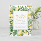 Easy Peasy Lemon Drie-zy Citrus 3e Verjaardag Kaart (Staand voorkant)