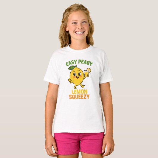 Easy Peasy Lemon Shirt Lemon Squeezy T-shirt (Voorkant volledig)