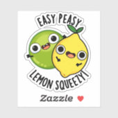 Easy Peasy Lemon Squeezy Funny Fruit Pun Sticker (Vel)