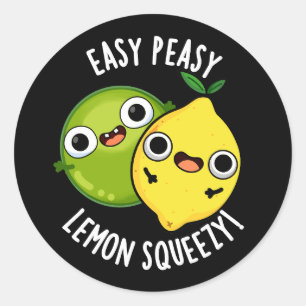 Easy Peasy Lemon Squeezy Grappige Fruitwoordspelin Ronde Sticker