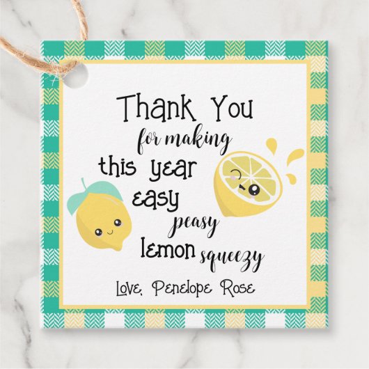 Easy Peasy Lemon Squeezy Teacher Dank u Label (Voorkant)