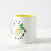 Easy Peasy, Lemon Squeezy Tweekleurige Koffiemok (Voorkant links)