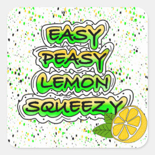 Easy Peasy Lemon Squeezy Vierkante Sticker