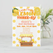 Easy Peasy Lemon Three-sy, Lemon 3e verjaardag Kaart (Staand voorkant)