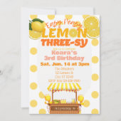 Easy Peasy Lemon Three-sy, Lemon 3rd Birthday Kaart (Voorkant)
