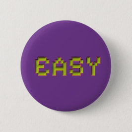 EASY Pixel Art Paarse Gaming Knop - Neon 3D Stijl Ronde Button 5,7 Cm