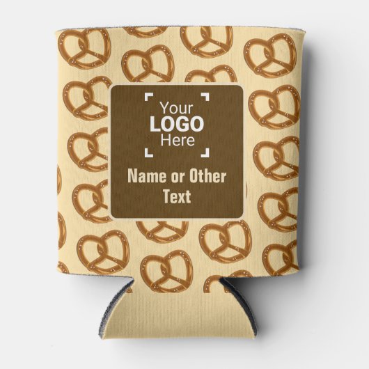 Easy Pretzels Pattern plus uw merk logo / tekst Blikjeskoeler (Voorkant)