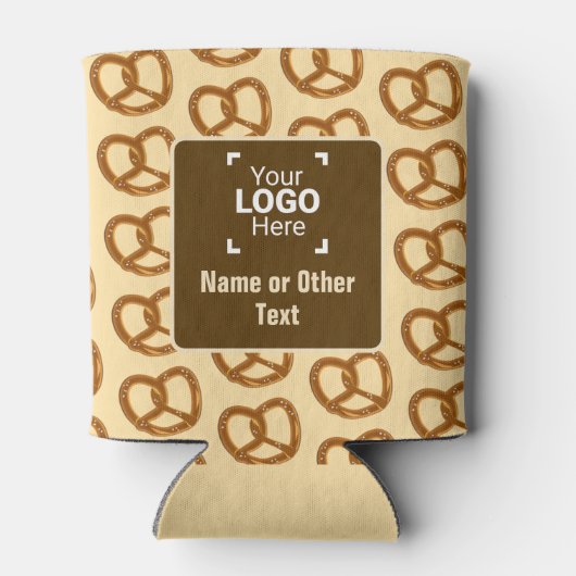 Easy Pretzels Pattern plus uw merk logo / tekst Blikjeskoeler (Achterkant)