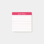 Easy Read Cherry Red Lined Personalized Post-it® Notes (Voorkant)