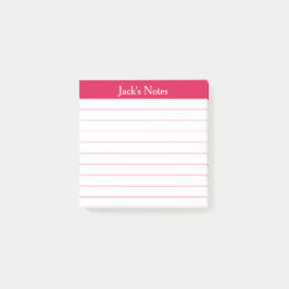Easy Read Cherry Red Lined Personalized Post-it® Notes