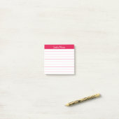 Easy Read Cherry Red Lined Personalized Post-it® Notes (Op bureau)