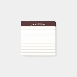 Easy Read Chocolate Brown Lined Personalized Post-it® Notes