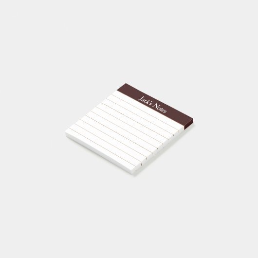 Easy Read Chocolate Brown Lined Personalized Post-it® Notes (Schuin)