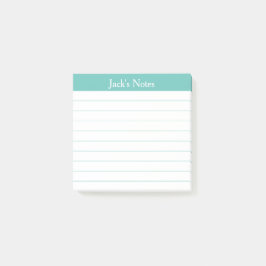 Easy Read Classic Aqua Lined Personalized Post-it® Notes