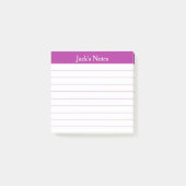Easy Read Classic Dark Pink Lined Personalized Post-it® Notes (Voorkant)