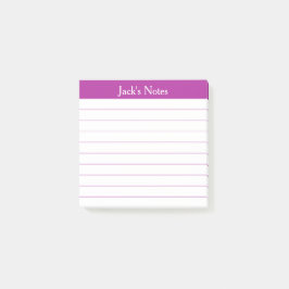 Easy Read Classic Dark Pink Lined Personalized Post-it® Notes