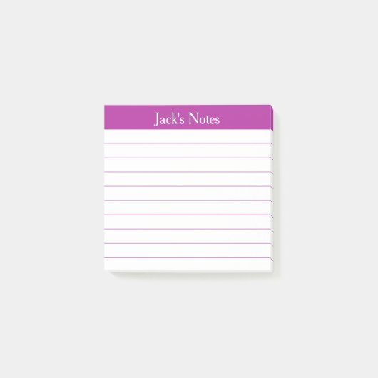 Easy Read Classic Dark Pink Lined Personalized Post-it® Notes (Voorkant)