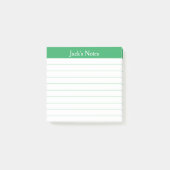 Easy Read Classic Green Lined Personalized Post-it® Notes (Voorkant)