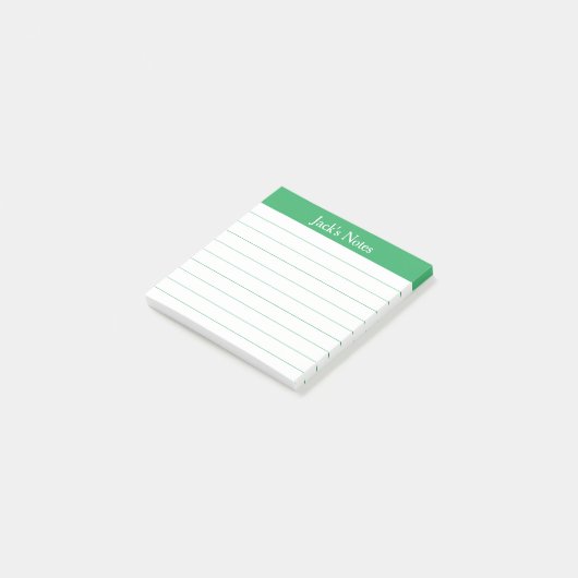 Easy Read Classic Green Lined Personalized Post-it® Notes (Schuin)