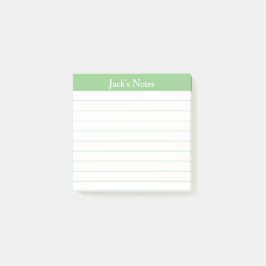 Easy Read Classic Sage Green Lined Personalized Post-it® Notes