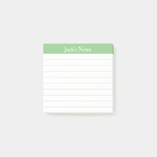 Easy Read Classic Sage Green Lined Personalized Post-it® Notes (Voorkant)